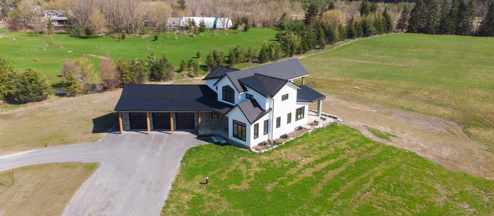 Aerial Shot of a Custom Home in Dunrobin Ontario