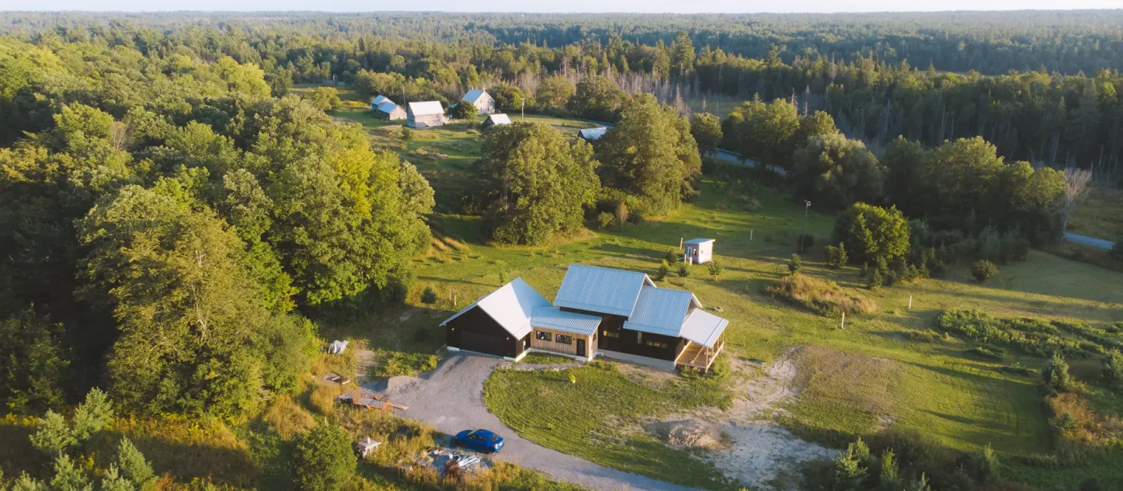 Black rural custom passive home in Ottawa, Ontario